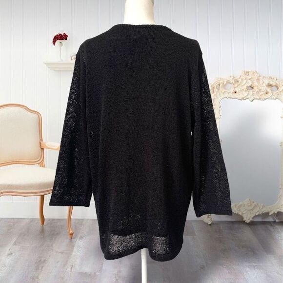 Lane Bryant Black Knit 3/4 Sleeve Cardigan Twinset Sweater Set Sz 18/20 **READ** - Picture 4 of 13